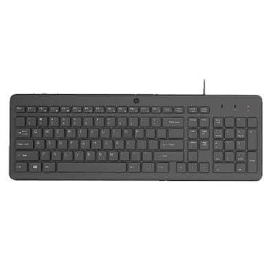 HP 150 Wired Keyboard, Quick, Comfy and Ergonomically Design, 12Fn Shortcut Keys, Plug and Play USB Connection and LED Indicator